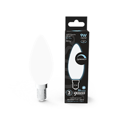 Gauss Лампа Filament Свеча 9W 610lm 4100К Е14 milky диммируемая LED 103201209-D - фото 89723