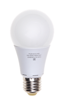 Jazzway Лампа светодиодная (LED) «груша» d60мм E27 240° 7Вт 220-230В матовая тепло-белая желтая 3000К .1033178 - фото 89769