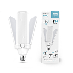 Gauss Лампа Basic 22W 2100lm 4000K E27 Клевер-3 LED 11732222 - фото 89772