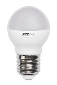 Jazzway Лампа светодиодная (LED) «шар» d45мм E27 180° 7Вт 220-240В матовая нейтральная холодно-белая 5000К .1027887-2 - фото 89777