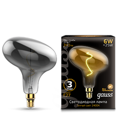Gauss Лампа Filament FD180 6W 240lm 2400К Е27 gray flexible LED 165802008 - фото 89893