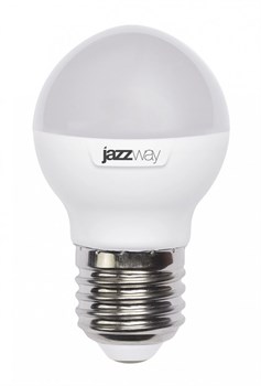 Jazzway Лампа светодиодная (LED) «шар» d45мм E27 180° 7Вт 220-240В матовая тепло-белая желтая 3000К .1027863-2 - фото 89896