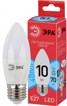 ЭРА Лампочка светодиодная RED LINE LED B35-10W-840-E27 R Е27 / E27 10 Вт свеча нейтральный белый свет Б0050696 - фото 89904