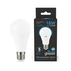 Gauss Лампа A60 16W 1520lm 6500K E27 LED 102502316 - фото 89943