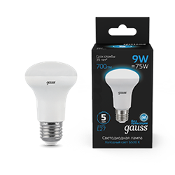 Gauss Лампа R63 9W 700lm 6500K E27 LED 106002309 - фото 89946