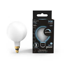 Gauss Лампа Filament G200 14W 1170lm 4100К Е27 milky диммируемая LED 153202214-D - фото 89956