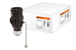 TDM Патрон-розетка карболитовый с выключателем, Е27, черный SQ0335-0026 - фото 90034