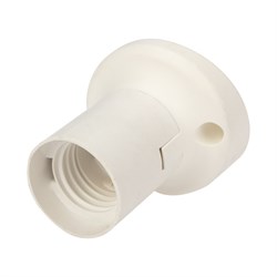 Патрон пластиковый настенный Е27 наклонный, белый c этикеткой Rexant 11-8872 - фото 90093