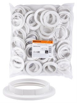 TDM Кольцо для патрона Е27, термостойкий пластик, белый, Б/Н SQ0335-0164 - фото 90094