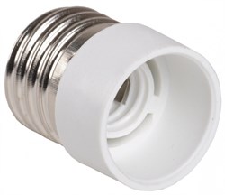 IEK ПР27-14-К02 Переходник пластик, Е27-Е14, белый, индивидуальный пакет, EPR12-01-01-K01 - фото 90126