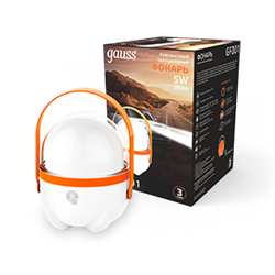 Фонарь кемпинговый Gauss модель GFL001 5W 380lm Li-ion 3600mAh диммируемый оранжевый LED 1/20/40 GF001 - фото 90275