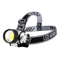 Фонарь налобный поворотный COB, 3 х AАА, увеличенное время работы, ремень в комплекте Rexant 75-701 - фото 90278