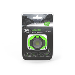 Gauss Фонарь налобный модель GFL302 3W 120lm 3xAAA LED 1/12/60 GF302 - фото 90350