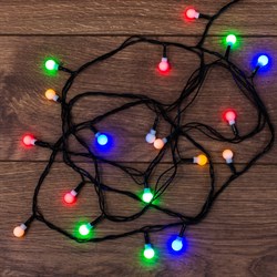 NEON-NIGHT Гирлянда светодиодная "Цветные Шарики" 20 LED МУЛЬТИКОЛОР 2,8 метра 303-060 - фото 90487