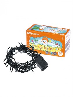 TDM Гирлянда новогодняя  светодиодная, СГ 100 З, 220 В, зеленый шнур, многоцветная, 5 м, 8 режимов SQ0361-0010 - фото 90501