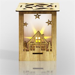 NEON-NIGHT Деревянная фигурка с подсветкой "Волшебный фонарик" 13,8*11*11 см 504-023 - фото 90517