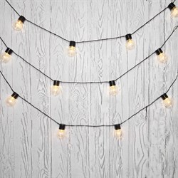 NEON-NIGHT Лофт-гирлянда светодиодная 5 м, черный ПВХ, 20 LED, теплое белое свечение 303-066 - фото 90530