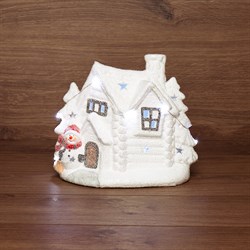 NEON-NIGHT Керамическая фигурка «Домик со снеговиком» 26.2х9.5х23.3 см 505-007 - фото 90538