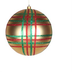 NEON-NIGHT Елочная фигура "Шар в клетку" 25 см, цвет золотой мульти 502-261 - фото 90587
