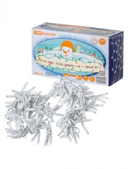 TDM Гирлянда светодиодная "Занавес" 2х3м, 600LED, 6500К, бел. шнур, посл. подкл, IP65, 250 В, SQ0361-0045 - фото 90623