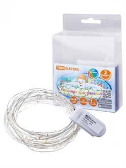 TDM Гирлянда светодиодная "Роса20" 20LED, 2м, многоцвет., 2хCR2032 , SQ0361-0059 - фото 91027
