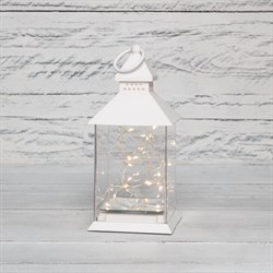 NEON-NIGHT Декоративный фонарь с росой, белый корпус, размер 10,7х10,7х23,5 см, цвет теплый белый 513-050 - фото 91053