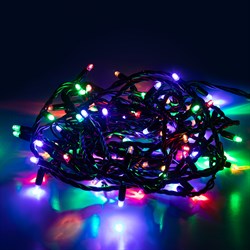 ЭРА Светодиодная новогодняя гирлянда ЭРА ERAPS-PM10 нить уличная 10 м мультиколор 100 LED Б0056016 - фото 91149