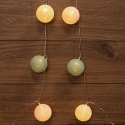 NEON-NIGHT Тайские фонарики «Перламутр» 3.5 м, 20 LED, прозрачный ПВХ, цвет свечения теплый белый, 2 х АА (батарейки не в комплекте) 303-078 - фото 91159