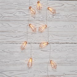 NEON-NIGHT Гирлянда светодиодная «Кристаллы» бронзовые 10 LED, 1,5 м, прозрачный ПВХ, теплый белый свет свечения, 2 х АА (батарейки не в комплекте) 304-019 - фото 91181