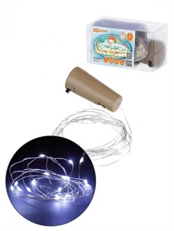 TDM Гирлянда-пробка для бутылки "Роса20" 20LED, 2м, 6000К, 3хAG13/LR44 SQ0361-0103 - фото 91375