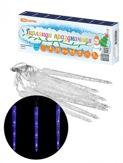 TDM Гирлянда светодиодная "Сосульки фигурные" 2,1 м, 32LED, 8 шт, синий, 8 режимов, 250 В, IP20 SQ0361-0062 - фото 91399