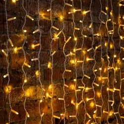 Гирлянда светодиодная Занавес 2x3м 448 LED ТЕПЛЫЙ БЕЛЫЙ прозрачный ПВХ IP65 эффект мерцания 230В соединяется NEON-NIGHT нужен шнур 303-500-1 235-136-6 - фото 91401