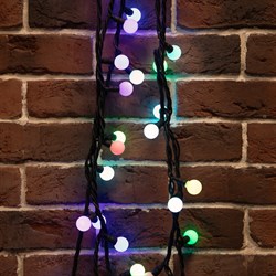 Гирлянда Мультишарики O17,5 мм, 10м, 80 LED RGB, черный каучук, IP67, быстрая смена цвета, 230В соединяется NEON-NIGHT 303-679 - фото 91439