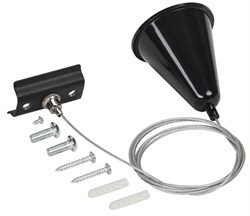 IEK LIGHTING Комплект подвеса для шинопровода с тросом 1,5м черный LT-SO0D-KPT-D15-K02 - фото 91938