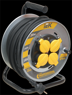 IEK Катушка УК30 на мет с т/з 4 места 2Р+PЕ/30м КГ 3х1,5мм2 IP44 Professional WKP16-16-04-30-44 - фото 93096