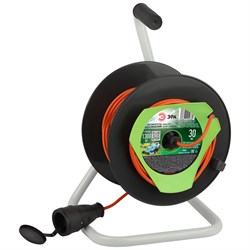 ЭРА Удлинитель силовой RP-1-2x0.75-30m на пластиковой катушке без заземления 1 розетка 30м ПВС 2х0,75мм2 Б0059768 - фото 93117