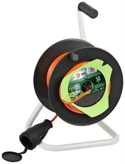 ЭРА Удлинитель силовой RP-1-2x1.5-50m на пластиковой катушке без заземления 1 розетка 50м ПВС 2x1,5мм2 Б0059772 - фото 93126