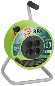 ЭРА Удлинитель силовой RP-4e-3х0.75-30m на пластиковой катушке c заземлением 4 розетки 30м ПВС 3х0,75мм2 Б0056097 - фото 93130