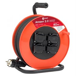 EKF PROxima Удлинитель на катушке "Атлант 2.0" 4 гнезда 40м с заземлением КГ 3*1,5 16А/3,5кВт IP44 UKA02-16-315R-4-40-IP44 - фото 93174