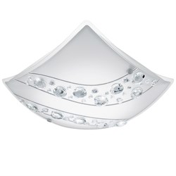 Eglo  Светильник LED настенно-потолочный NERINI, 16W(E27), 340х340, сталь, белый/стекло, хрусталь, белый, черн., прозрач. 95578 - фото 94475