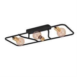 Eglo 900367 Потолочный светильник MESSINARO, 3x40W, E27, L720, B280, H95, сталь, черный, матовая латунь 900367 - фото 94968