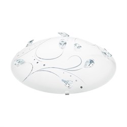 Eglo Светильник LED настенно-потолочный SORRENTA 1, 16W(LED), Ø315, сталь, белый/стекло, хрусталь, белый, прозрач. 95689 - фото 95075