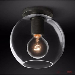 ImperiumLoft Потолочный светильник RH Utilitaire Globe  Shade Flushmount Black 123673-22 - фото 96521