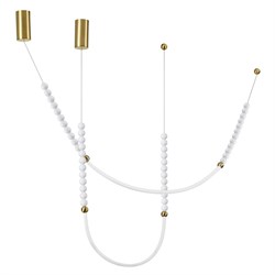 Odeon Light 6639/24CL HIGHTECH ODL24 металл/античная бронза/белые бусы из акрила Потолочный светильник (в комплекте 2 нити)  IP 20 LED 24W 3000K 220V 6639/24CL - фото 96523