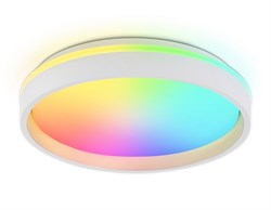 Ambrella Потолочный светодиодный светильник с пультом FZ601 WH/GD белый/золото IP20 46W 3000K-6500K+RGB D390*80 (ПДУ ИК) FZ601 - фото 96735