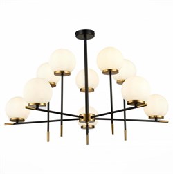 ST LUCE SL1203.402.10 Люстра потолочная Черный, Латунь/Белый E27 10*60W SL1203.402.10 - фото 97012