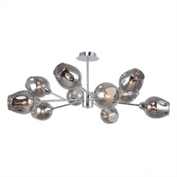 F-Promo Tilda потолочная люстра каркас цвета хром, плафоны из стекла дымчато-серого цвета 2657-10U 2657-10U - фото 97035