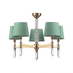 Odeon Light 4887/5 MODERN ODL_EX22 53 бронзовый/зеленый/абажур ткань Люстра E14 5*40W LONDON 4887/5 - фото 97213