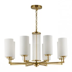 Odeon Light 4990/8 HALL ODL23 000 матов. золотой/белый/стекло Люстра E27 8*40W KASALI 4990/8 - фото 97346