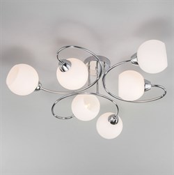 Eurosvet Потолочная люстра со стеклянными плафонами 30136/6 хром a052677 - фото 97481